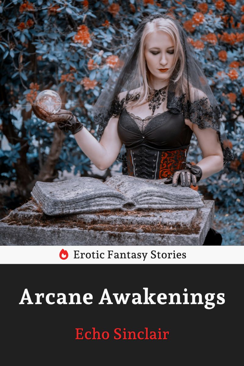 Book cover featuring a sexy witch casting magic